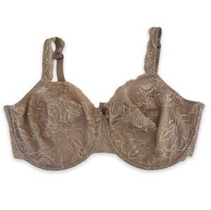 Bali 6543 Lace Desire Semi Sheer Beige Lightly Lined Underwire Size 42DDD 42F
